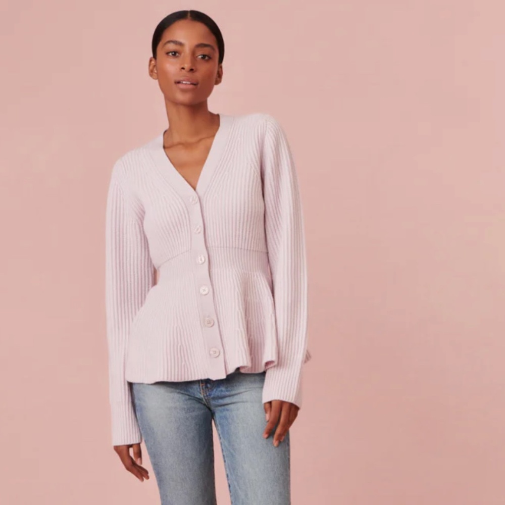 NWT LoveShackFancy Luisa Cardigan - Pink Lemonade - X-Small - $545